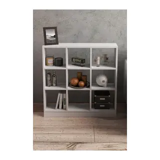 9 Bölmeli Kitaplık Beyaz 91 cm