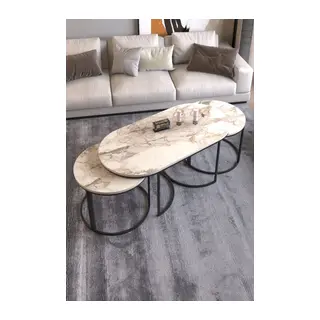 Dolunay Sehpa Seti Efes Beyaz 3'lü