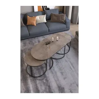 Dolunay Sehpa Seti Gordion Gri 3'lü