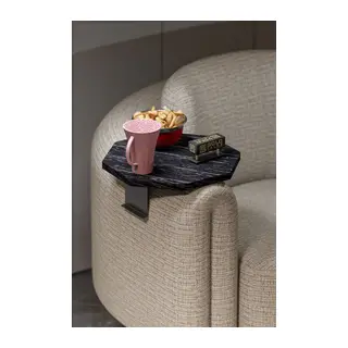 Ayarlanabilir Yan Sehpa Sekizgen Siyah