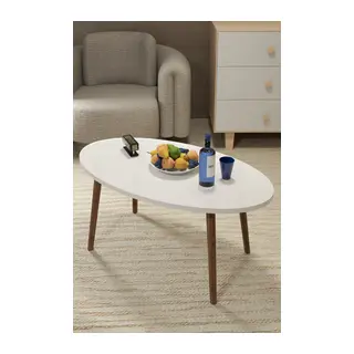 Torna Ayak Oval Orta Sehpa Beyaz
