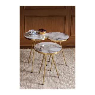 Metal Gold Zigon Beyaz 3'lü