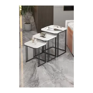 Alize Zigon Sehpa Beyaz 3'lü