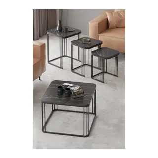 Alize Sehpa Seti Bendir Siyah 4'lü