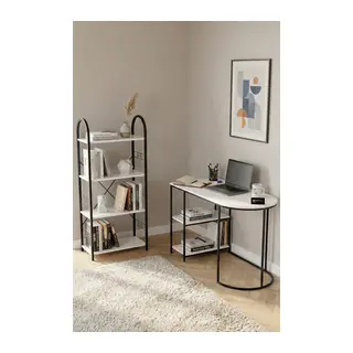 Çalışma Masası Kitaplık Seti Beyaz