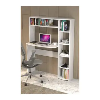 Kitaplıklı Çalışma Masası Beyaz