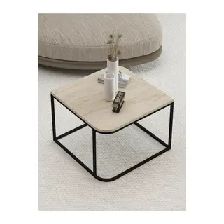 Damla Kare Orta Sehpa Bej 65 cm