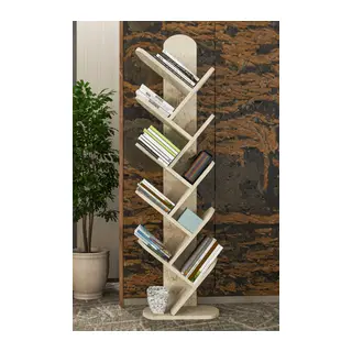 10 Raflı Kitaplık Ekru 147 cm