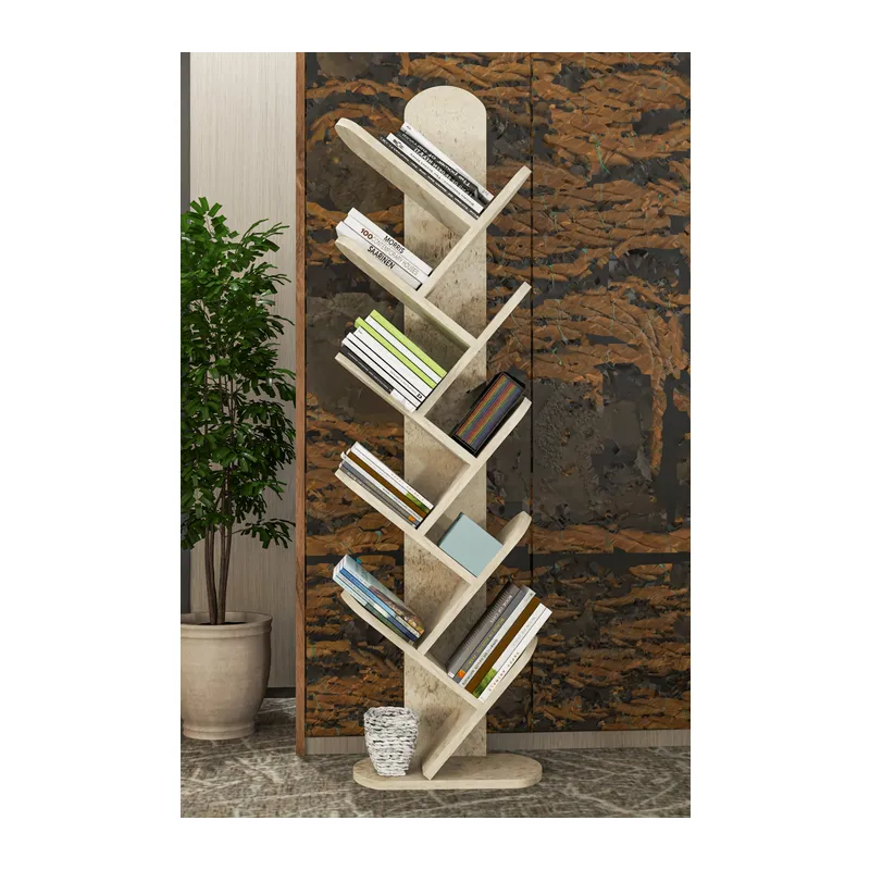 10 Raflı Kitaplık Ekru 147 cm