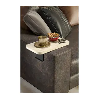 Koltuk Kolu Yan Sehpa Ekru Dikdörtgen
