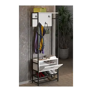 Metal Portmanto Beyaz 180 cm