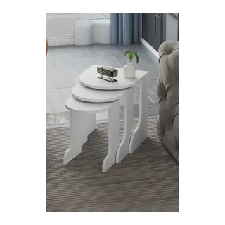 Setro Zigon Sehpa Beyaz 3'lü