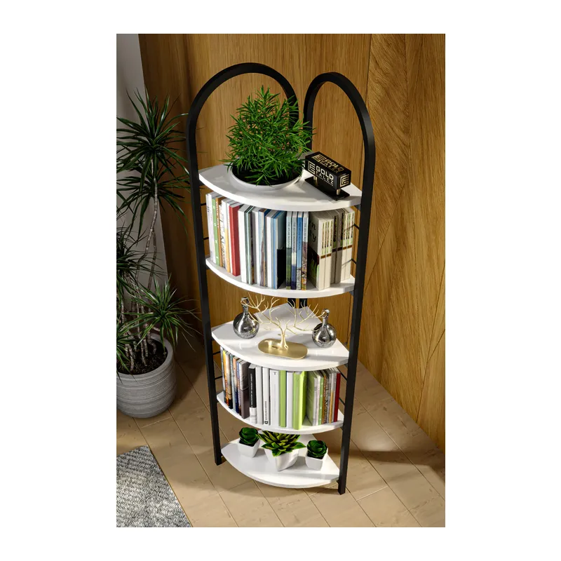 Metal Köşe Kitaplığı Beyaz 150 cm
