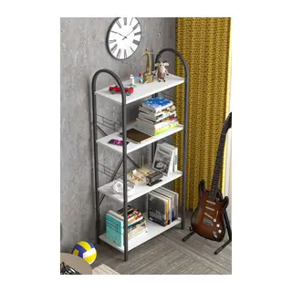 Metal Kitaplık Beyaz 150 cm