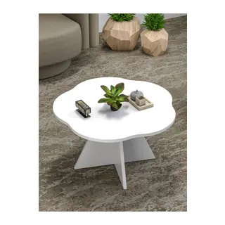 Çiçek Orta Sehpa Beyaz 70 cm