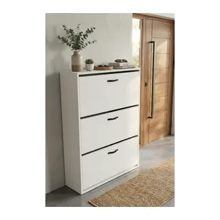 Düşer Kapaklı Ayakkabılık Beyaz 74 cm