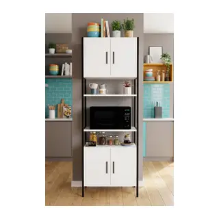 Fırın Dolabı Metal Ayaklı Beyaz 64 cm