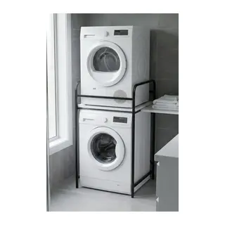 Çamaşır Makinesi Rafı Metal Siyah 66 cm