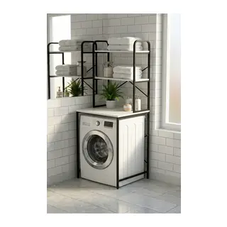 Çamaşır Makinesi Üstü Raf Siyah 70 cm