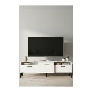 Mistral TV Sehpası Metalik Beyaz 160x40 cm