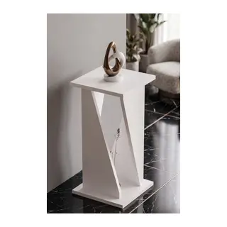 Yan Sehpa Modern Zigon Sehpa Dekoratif Çok Amaçlı Sehpa Vizyon 6035 Beyaz