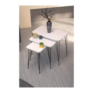 Metal Tel Zigon Beyaz 3'lü