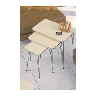 Gold Tel Zigon Krem Bej 3'lü