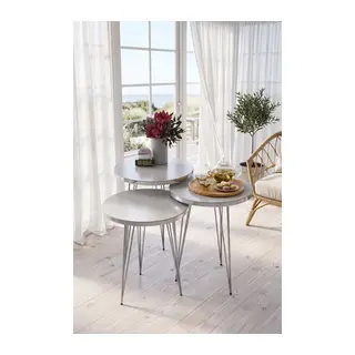 Zigon Sehpa Gümüş Beyaz Tel
