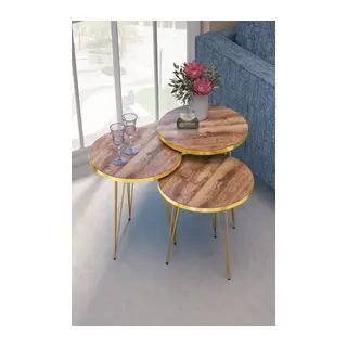 Zigon Sehpa Gold Ceviz Tel