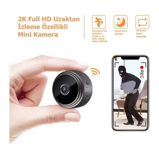 Blue Inter Mini Kamera 1080P HD WiFi (Gizli, Miknatisli)