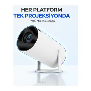 HY300 Mini Projeksiyon 4K Destekli? Android WiFi Bluetooth