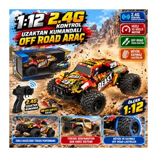 PY999-13C 1 12 2 4G KONTROL UZAKTAN KUMANDALI OFF ROAD ARAÇ
