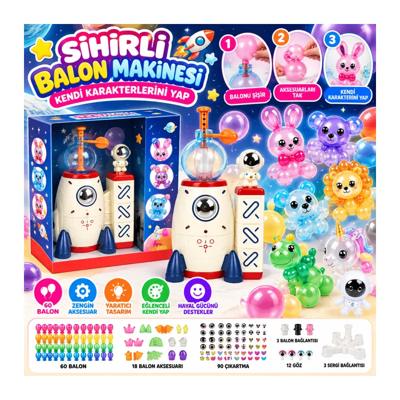 T328-ROCKET BALON MAKİNESİ KENDİ KARAKTERLERİNİ YAP