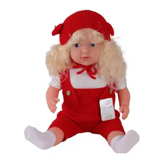 5214 60 CM TRİKOLU TULUMLU SAÇLI BÜYÜK BEBEK