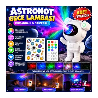 Stickerlı,Kumandalı ASTRONOT Model Gece Lambası