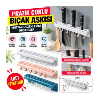 Pratik Çoklu Bıçak Askısı Mutfak Bıçak Düzenleyici Organizer Dayanıklı Bıçaklık (adet fiyatıdır)