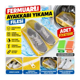 Çamaşır Makinesi İçinde Ayakkabı Terlik Yıkama Filesi Fermuarlı (adet fiyatıdır)