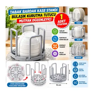 Tabak Bardak Kase Standı Bulaşık Kurutma Tutucu Mutfak Düzenleyici Organizatör (adet fiyatıdır)