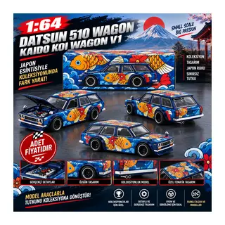 X KaidoHouse 1/64 Datsun KAIDO 510 Wagon Koi Wagon V1 (adet fiyatıdır)