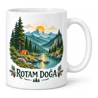 Rotam Doğa Dağ Orman ve Kamp Tasarımlı Porselen Kupa - MODEL 264