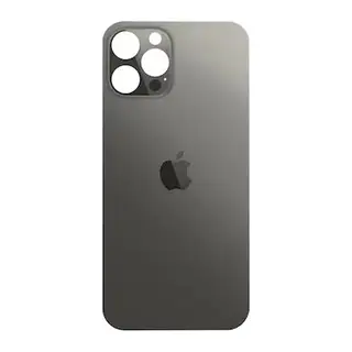 iPhone 12 Pro Uyumlu Arka Pil Kapağı (Cam) Siyah