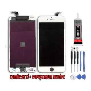 Iphone 6 Plus Uyumlu Lcd Ekran A Kalite Beyaz Montaj Kiti