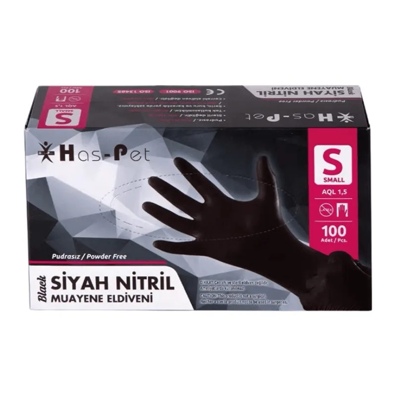 Haspet - Siyah Nitril Muayene Eldiveni