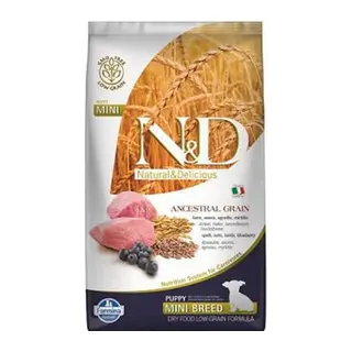 Ancestral Grain Mini Puppy Kuzulu Yaban Mersinli Küçük Irk Düşük Tahıllı Yavru Köpek Maması 2,5 Kg