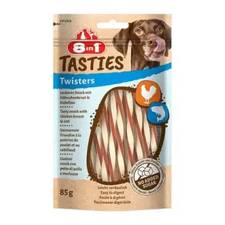 Tasties Twisters Tavuklu ve Balıklı Burgu Köpek Ödülü 85 Gr
