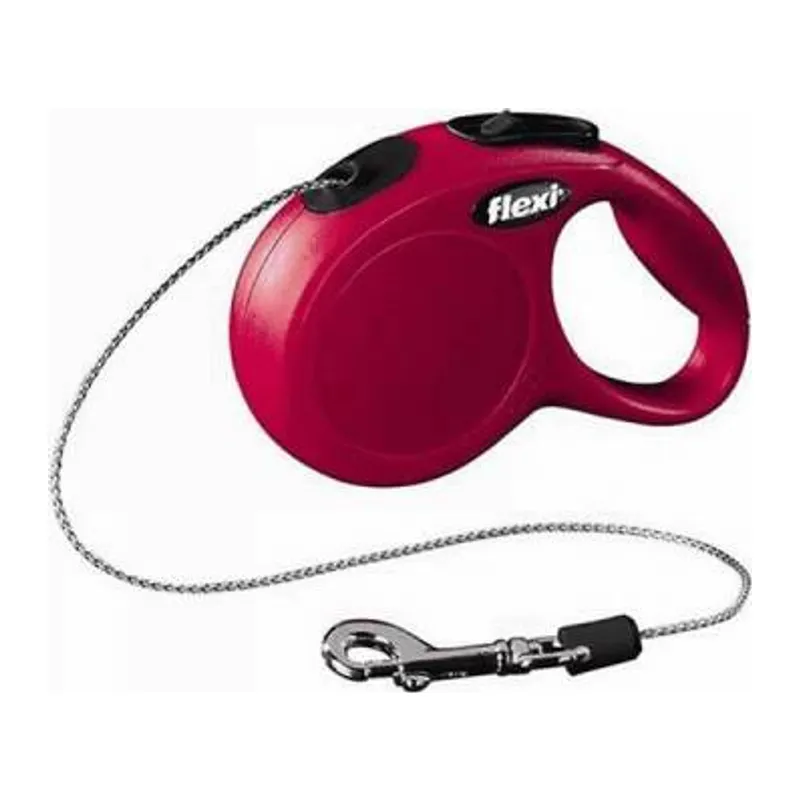 New Classic Otomatik İp Köpek Gezdirme Tasması Small 5 Mt Kırmızı