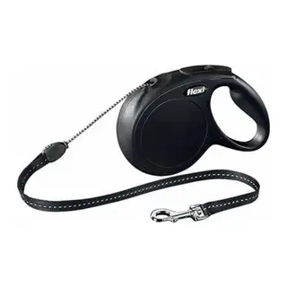 New Classic Otomatik İp Köpek Gezdirme Tasması Medium 8 Mt Siyah