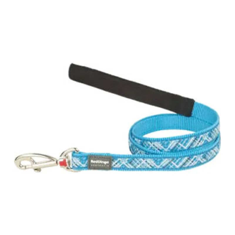 Flanno Desenli Turkuaz Köpek Uzatma Tasması Small 15 Mm 1,2 Mt