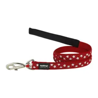 Kırmızı Üzerine Beyaz Yıldızlı Köpek Uzatma Tasması Medium 20 Mm 1,2 Mt
