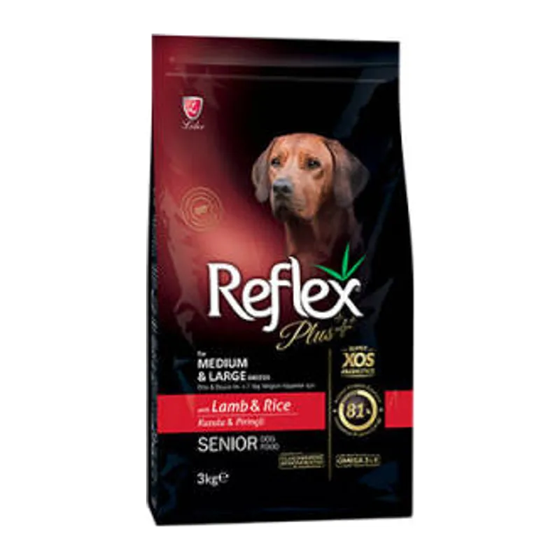Senior Orta ve Büyük Irk Kuzulu ve Pirinçli Yaşlı Köpek Maması 3 Kg